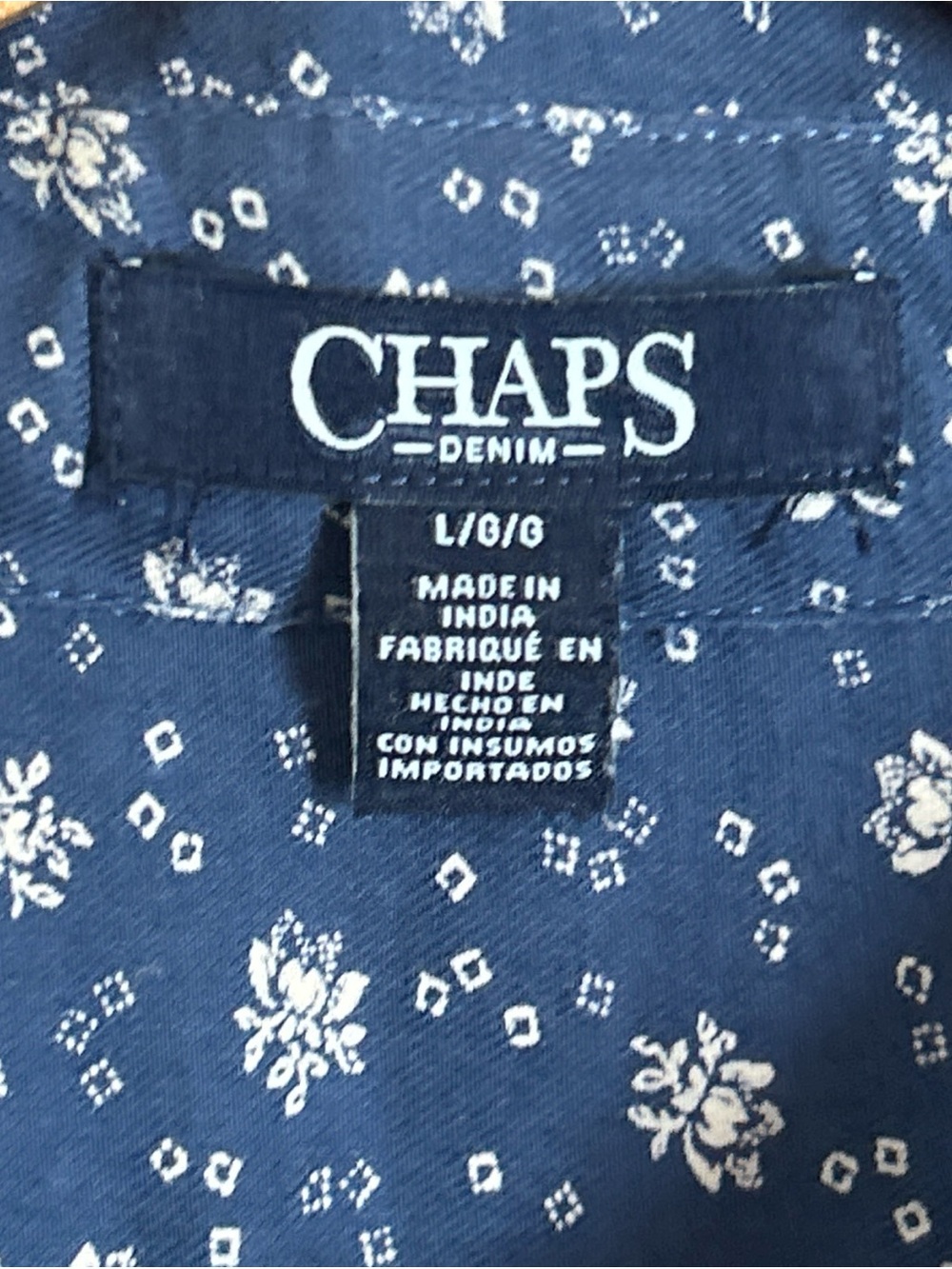 Chaps Long Sleeve Button Down Collared Floral Garden Blouse Women's Size Large - Picture 3 of 8